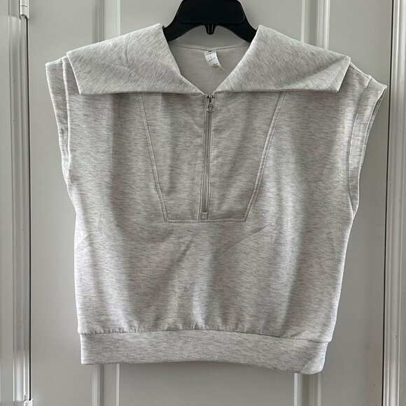 Yogalicious Scuba Monaco Half-Zip Heather Gray Sleeveless Top L - Picture 1 of 7